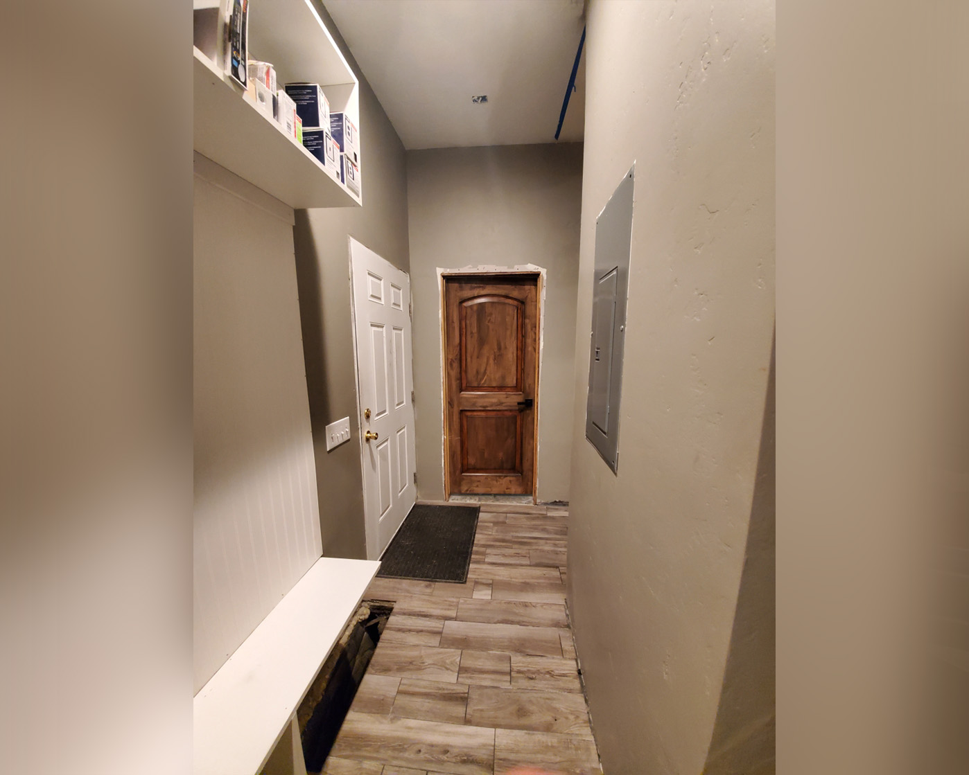 Image of hallway and door in cabin for sale in Heber, UT